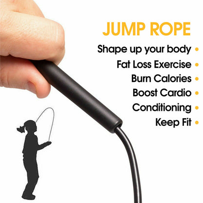 Adjustable Adult Skipping Rope Gym Fitness Boxing Speed Exercise Jump Workout UK