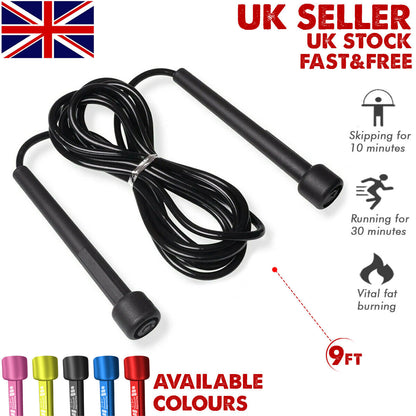 Adjustable Adult Skipping Rope Gym Fitness Boxing Speed Exercise Jump Workout UK
