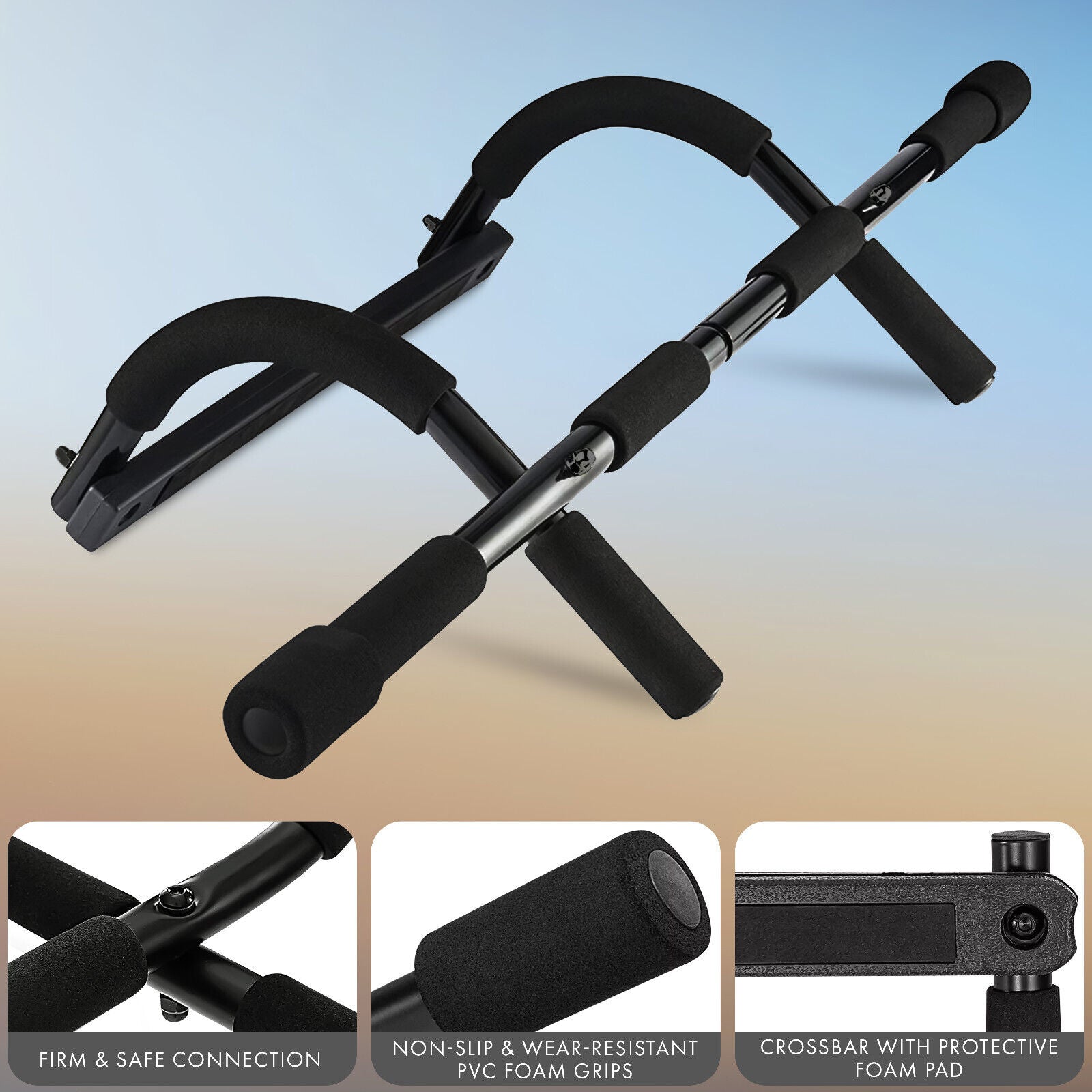 Pull up Bar Doorway Chin up Bar Fitness Home Gym Exercise Strength Work Out Dips